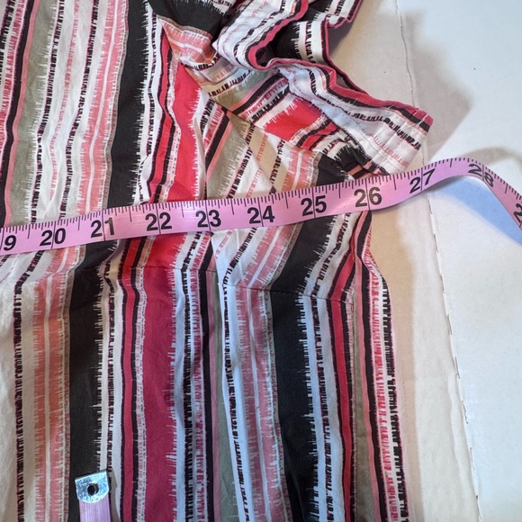 Lane Bryant Orange Striped Button Down Top 26/28 - Picture 10 of 12